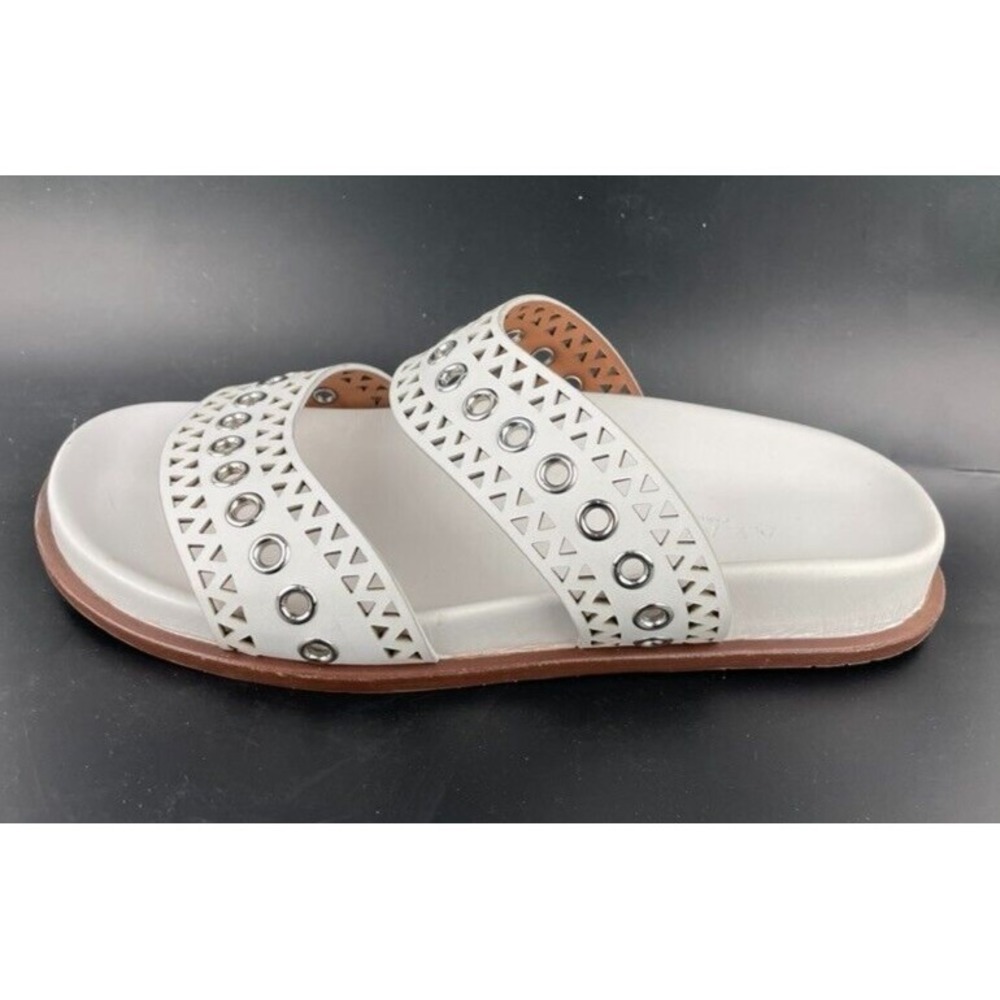 ALAIA Paris Perforated White Leather Slides Sandals Women's Size EU 36 NWOB